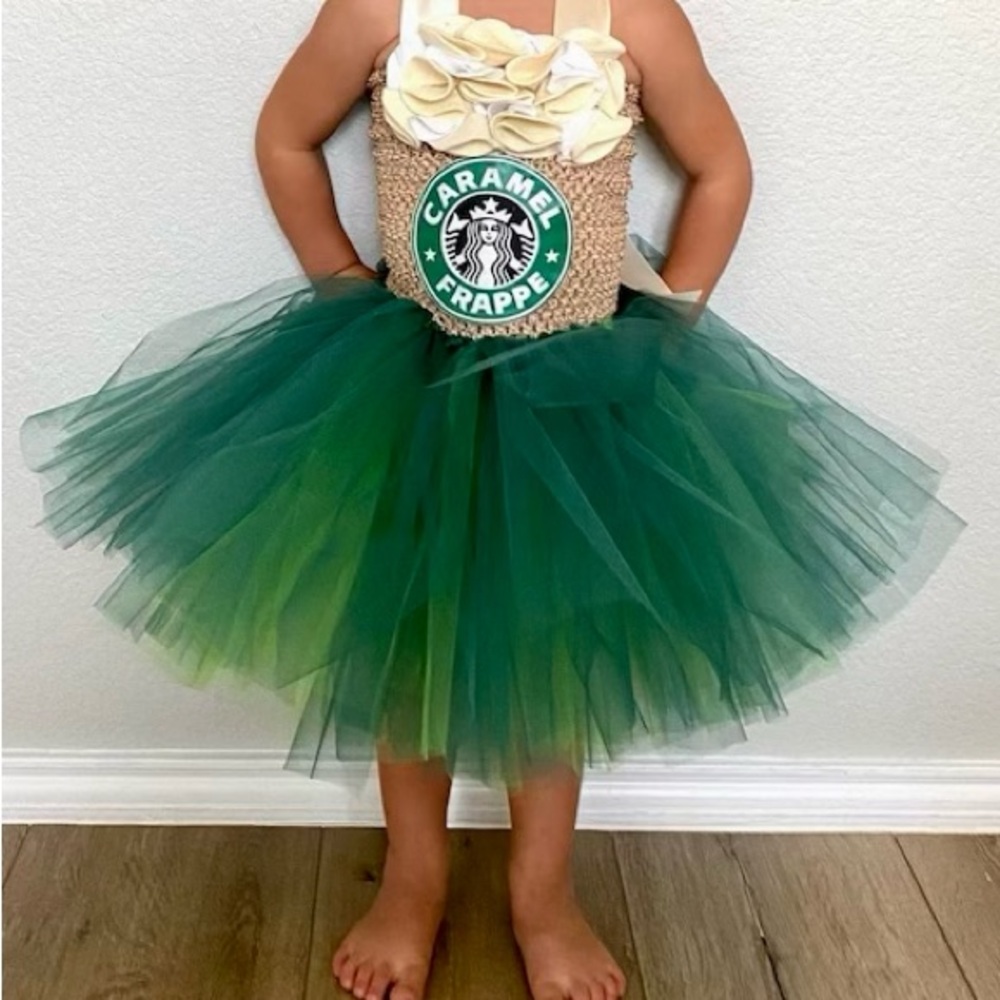 Frappuccino inspired Dress with Caramel Frappe Design